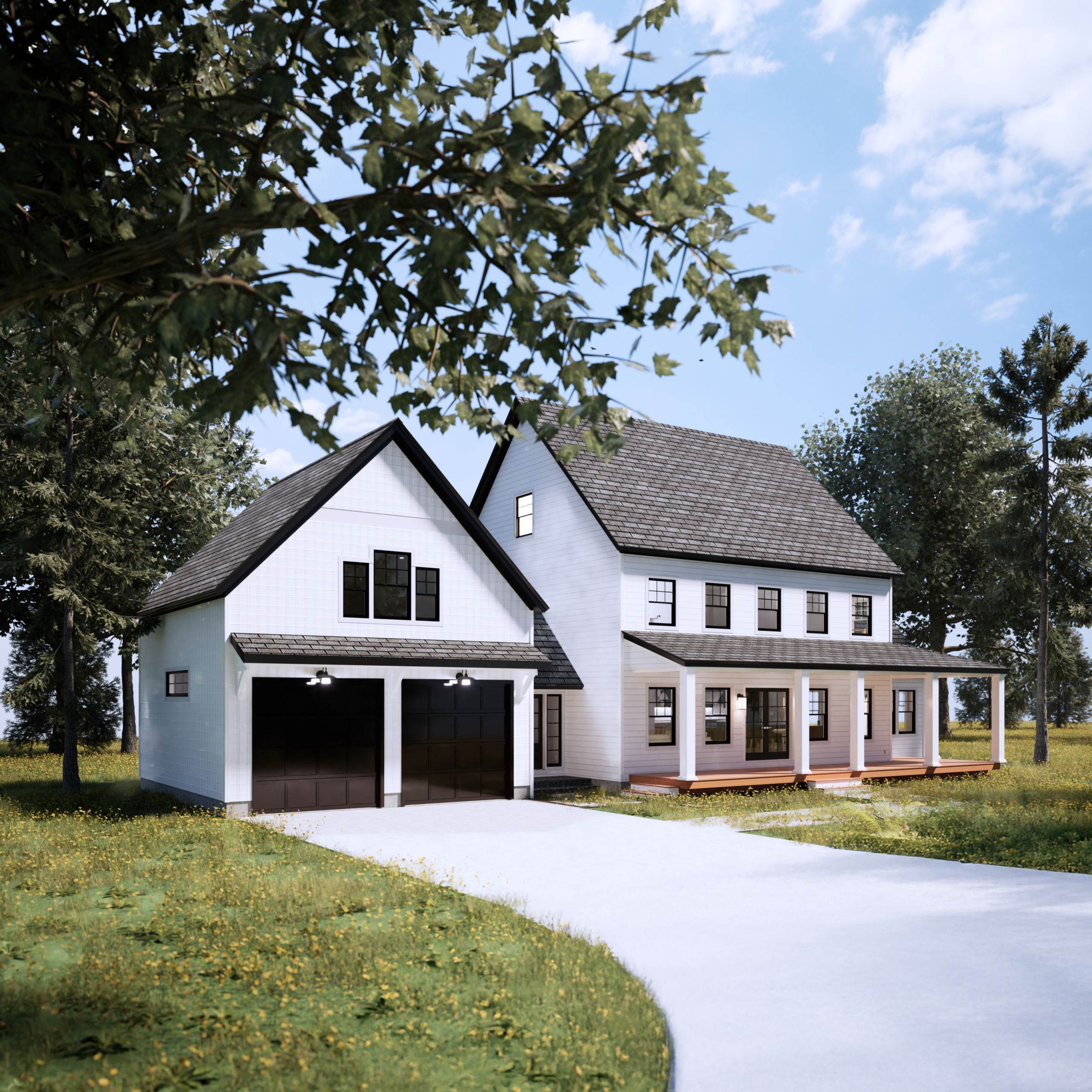 Cedar Farmhouse Exterior Front