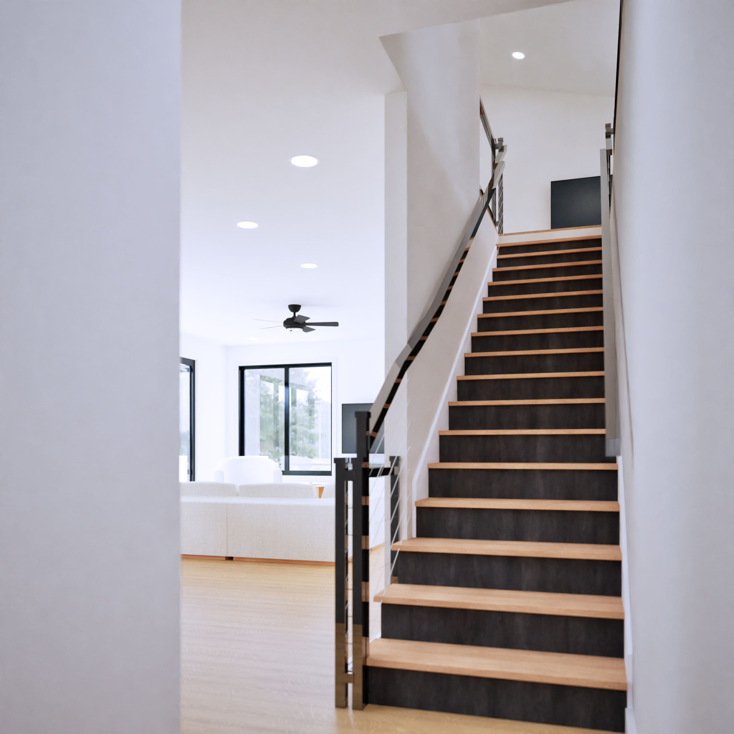 Fir Vacation Home Interior Stairs