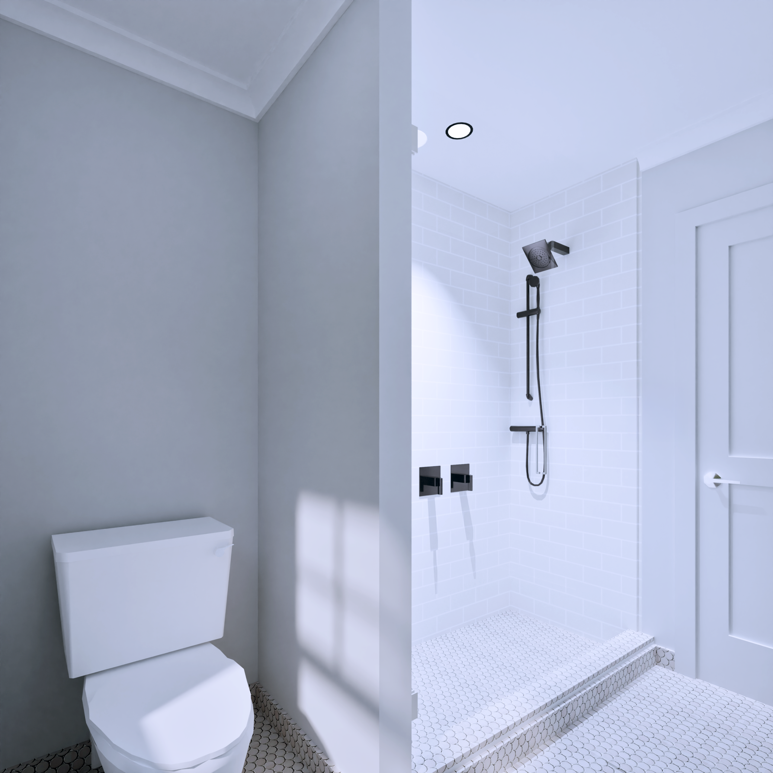 Cedar Farmhouse Bathroom, bright and airy.