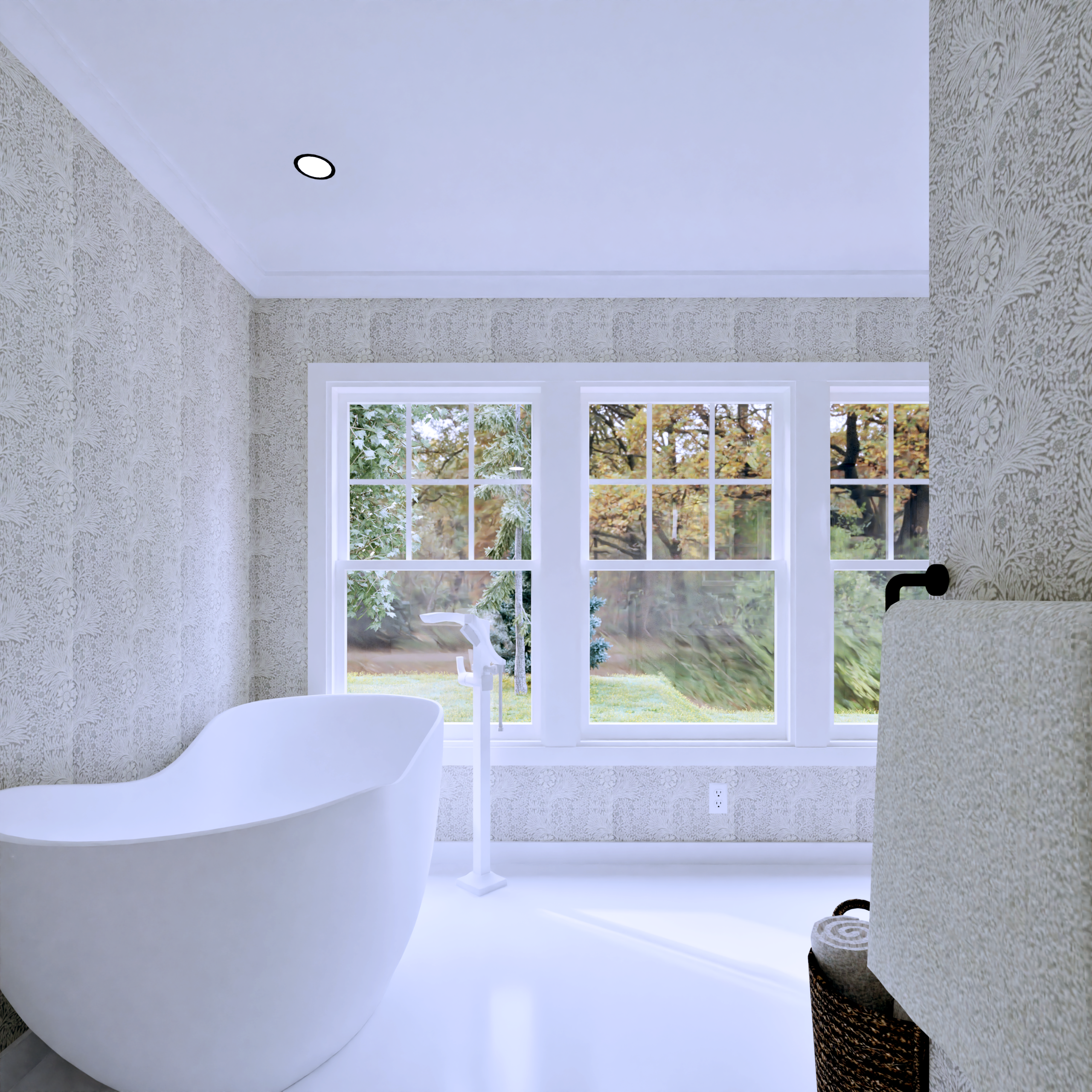 Cedar Farmhouse Primary Bathroom Tub