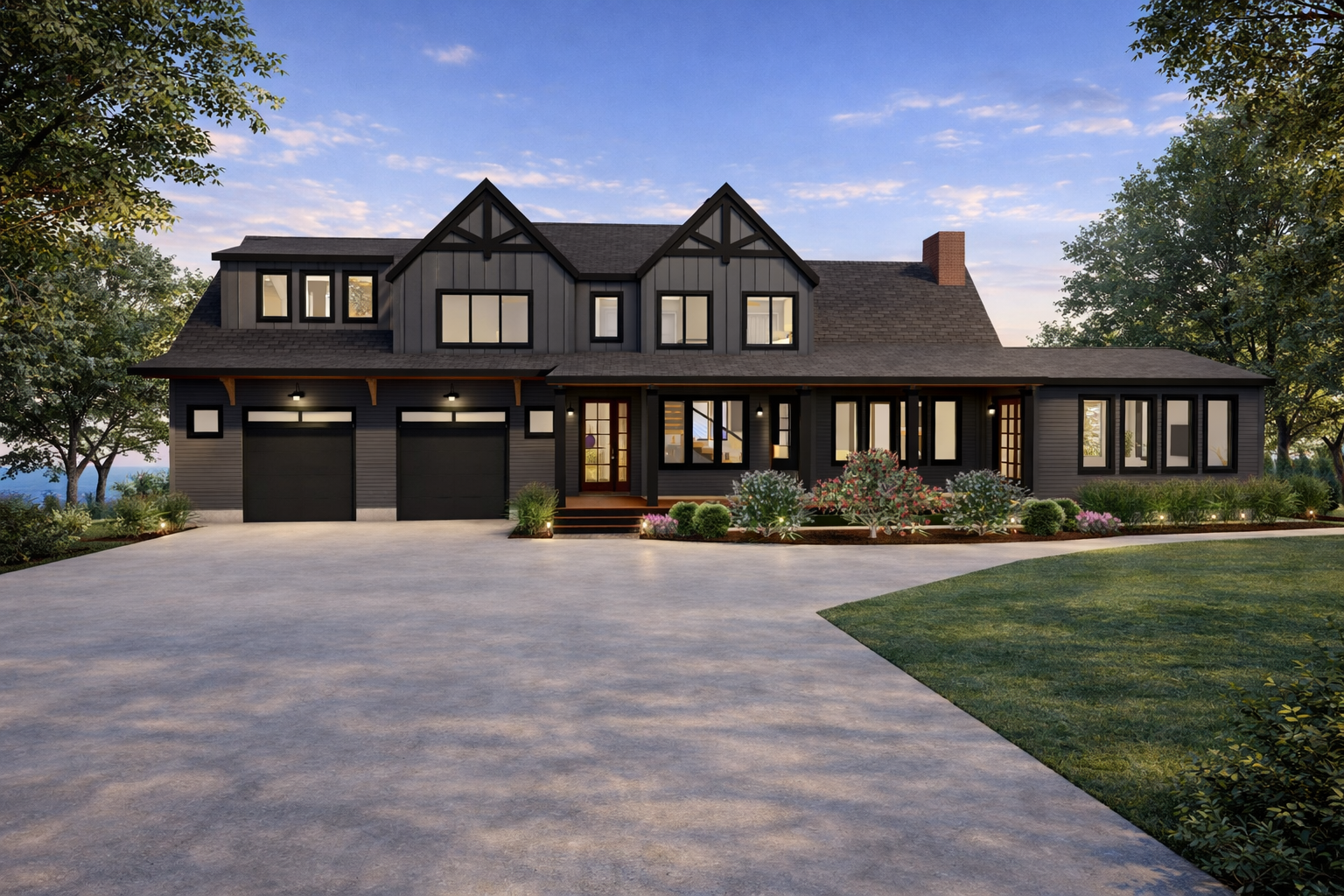 Redwood Modern Farmhouse Home Plan Exterior Front