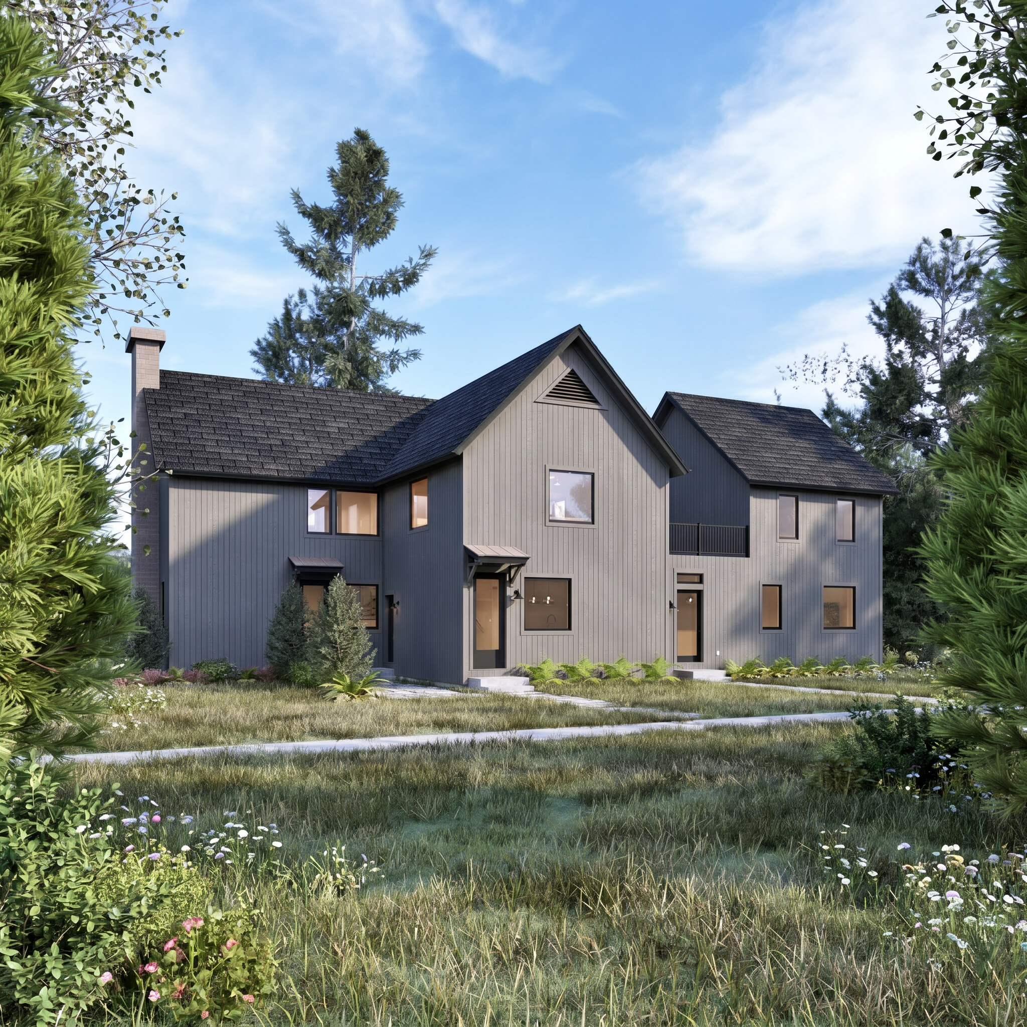 Magnolia Apartment Building Home Plan Exterior