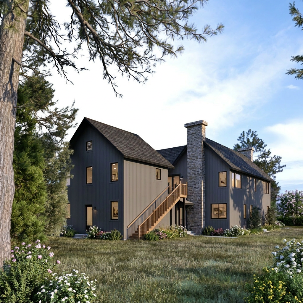 Magnolia Apartment Building Home Plan Exterior