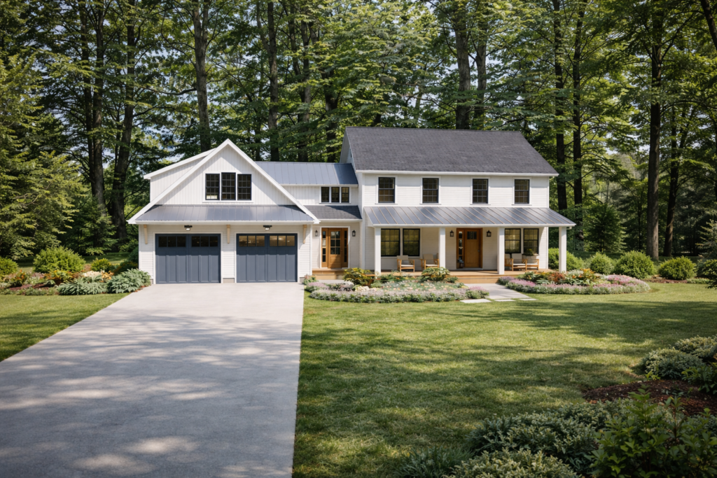 Oak Colonial Home Plan Exterior Front