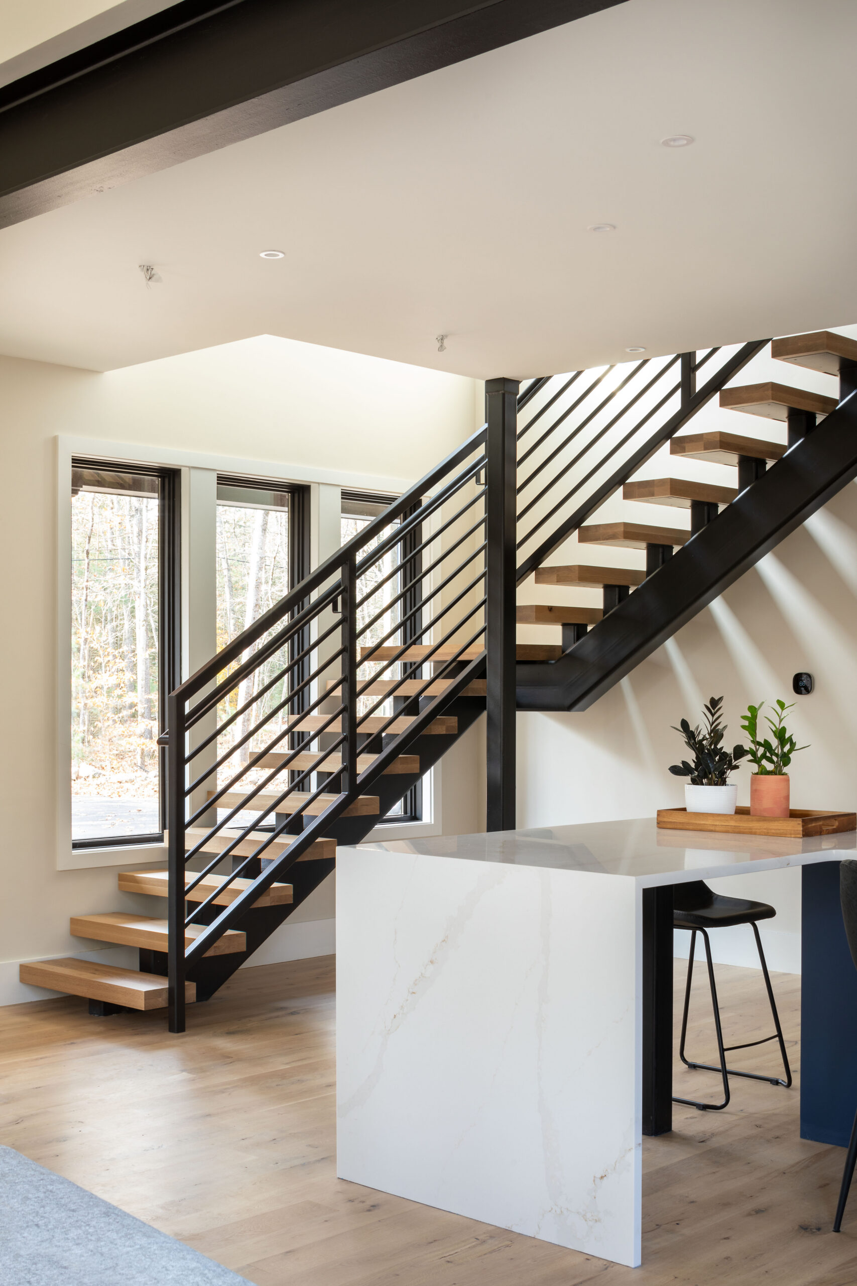 Redwood Modern Farmhouse Home Plan Stairwell