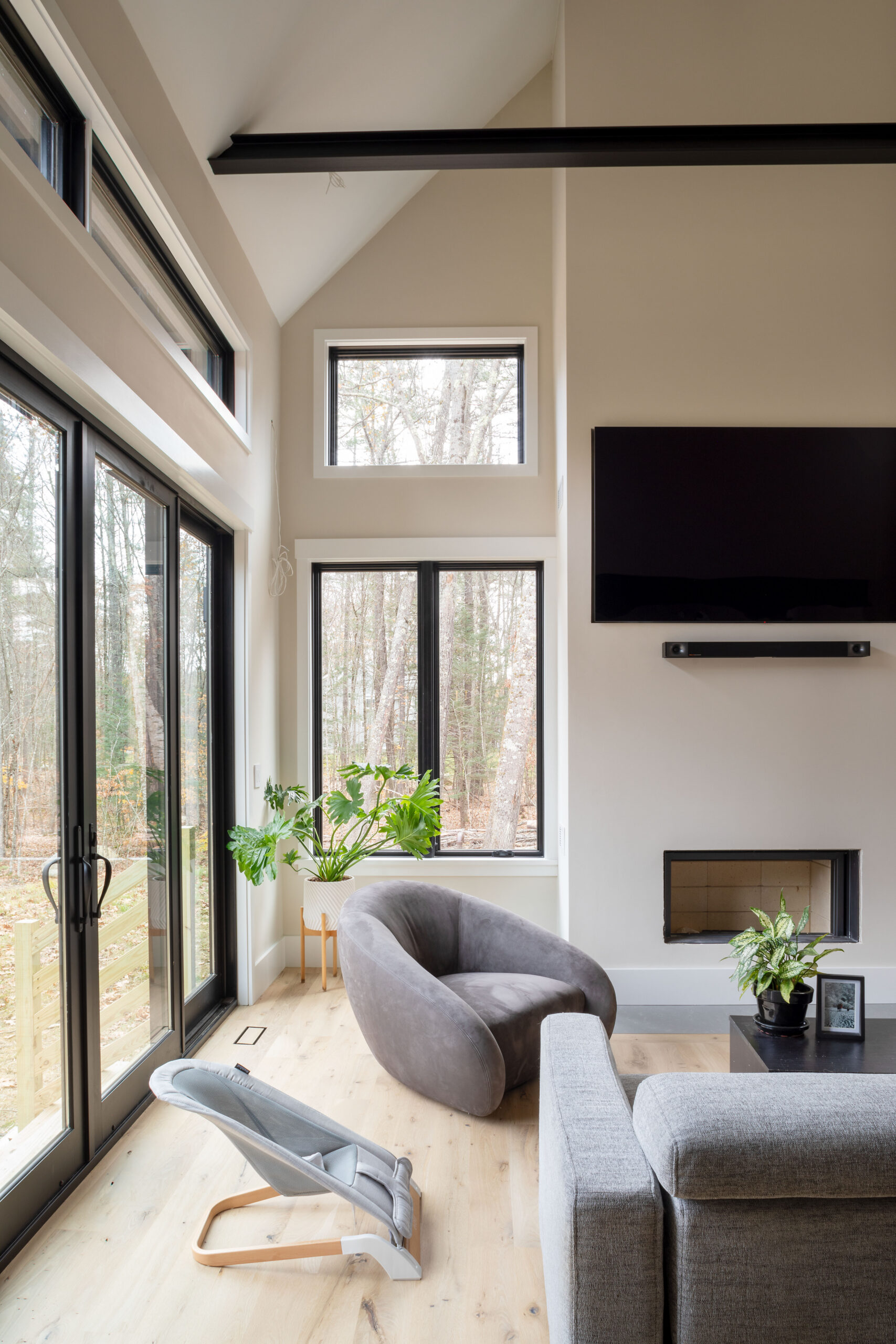 Redwood Modern Farmhouse Home Plan Living Room