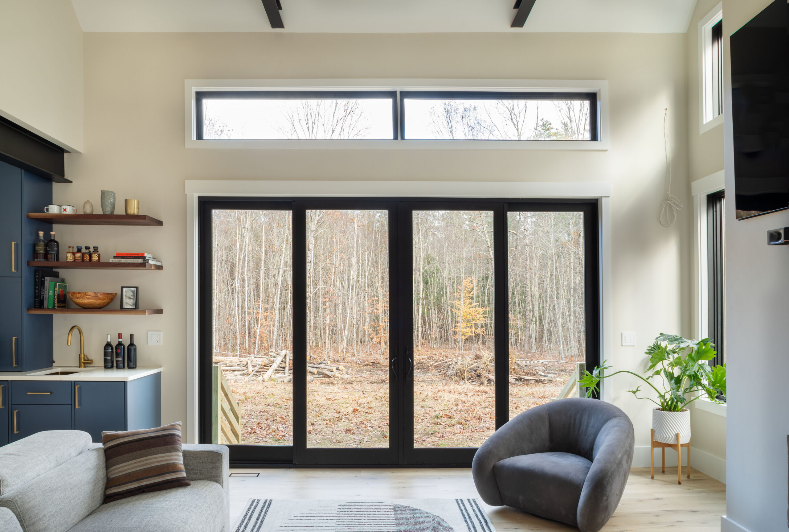 Redwood Modern Farmhouse Home Plan Living Room