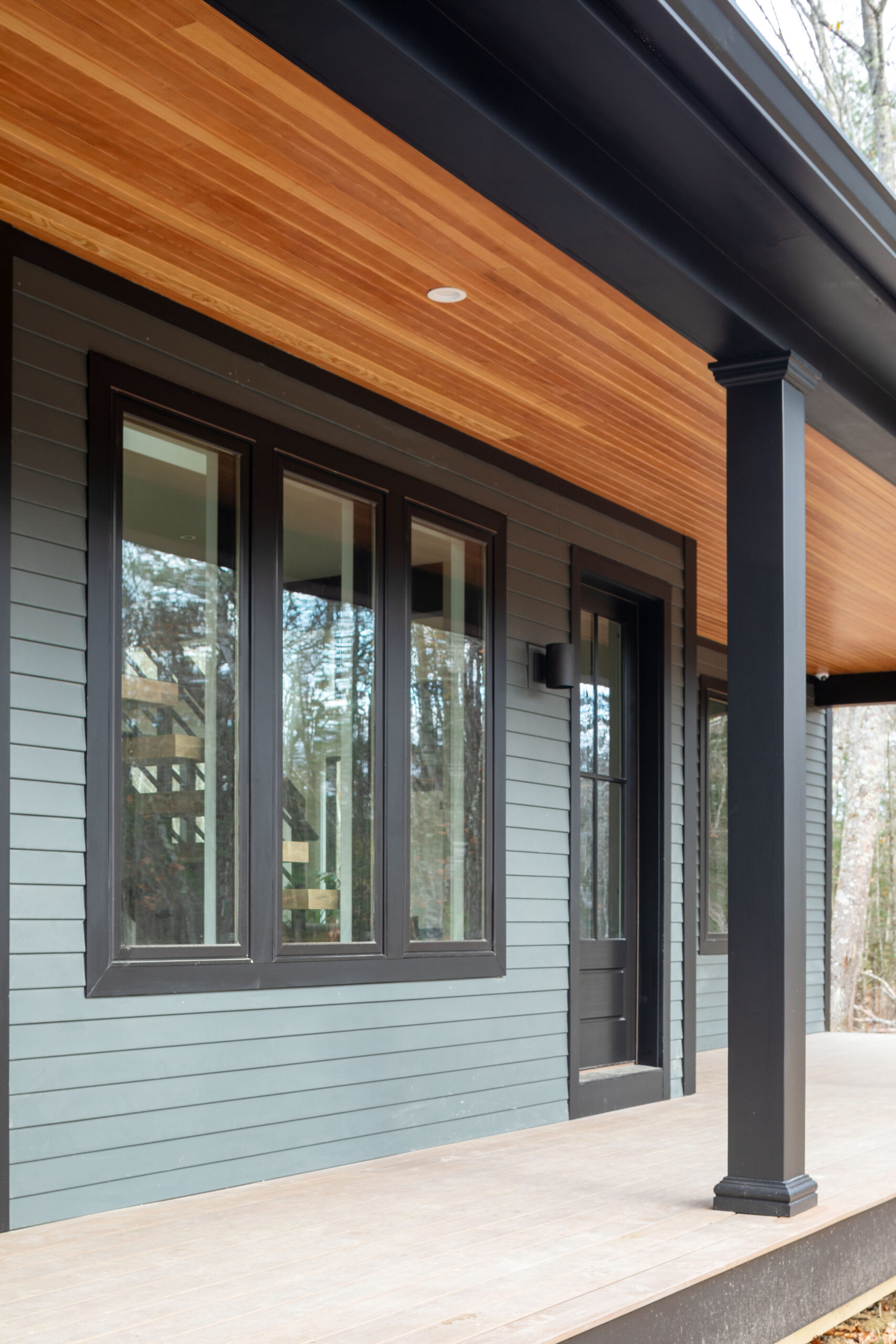 Redwood Modern Farmhouse Home Plan Exterior Porch